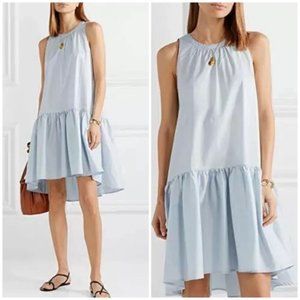 Hatch maternity stretch baby blue poplin dress